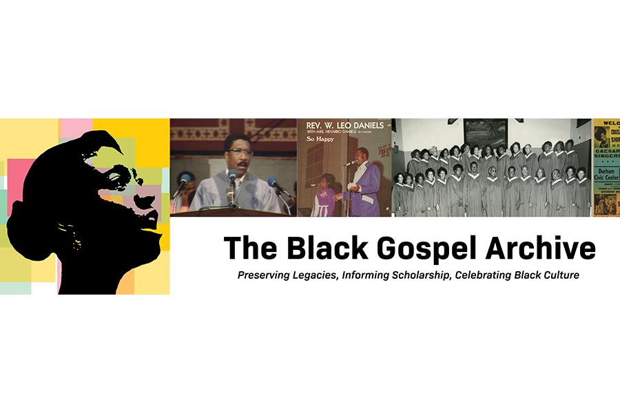 A collage of images representing The Black Gospel Archive with text and historical photos in McLennan County, Texas.