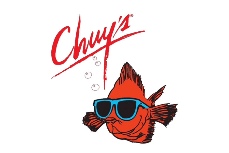 The Chuy's logo featuring a red fish wearing blue sunglasses in McLennan County, Texas.