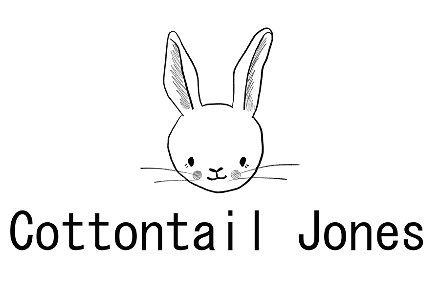 A simple line drawing of a rabbit face above the text Cottontail Jones in McLennan County, Texas.