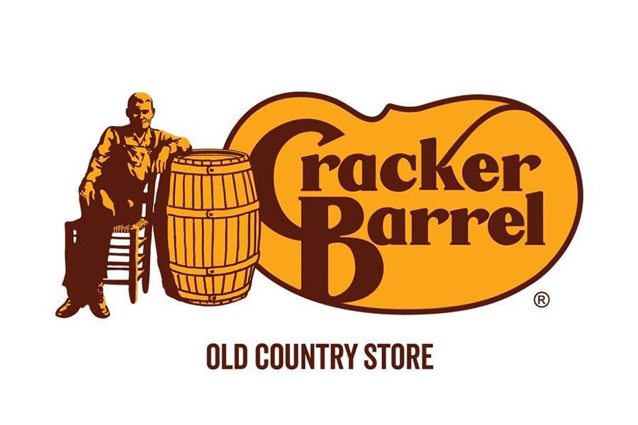 The Cracker Barrel Old Country Store logo featuring a man sitting by a barrel in McLennan County, Texas.