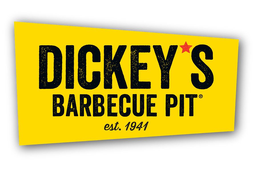 The yellow logo for Dickey's Barbecue Pit with black text and a small red star in McLennan County, Texas.