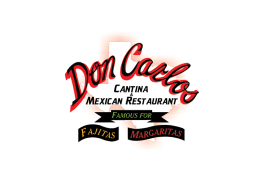 Logo for Don Carlos Cantina and Mexican Restaurant featuring a Texas state outline in McLennan County, Texas.