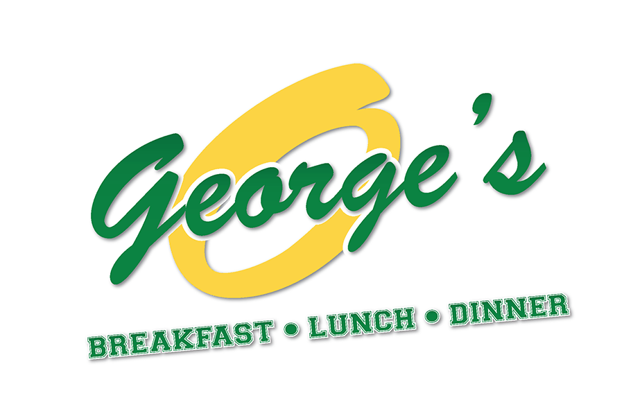 A logo for George's restaurant featuring green text over a yellow oval shape in McLennan County, Texas.