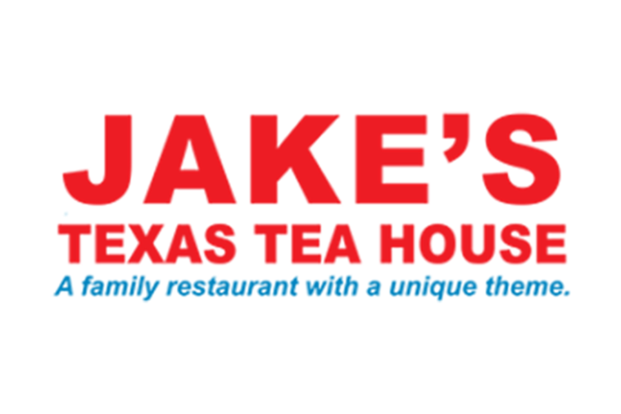 The logo for Jake's Texas Tea House, a family restaurant with a unique theme in McLennan County, Texas.