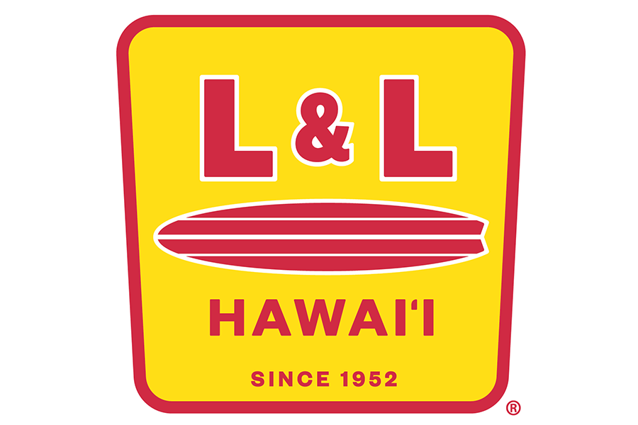 The L&L Hawaiian Barbecue logo featuring red text and a surfboard on yellow background in McLennan County, Texas.