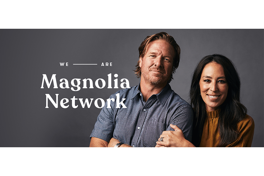 Chip and Joanna Gaines posing for a Magnolia Network promotional image in McLennan County, Texas.