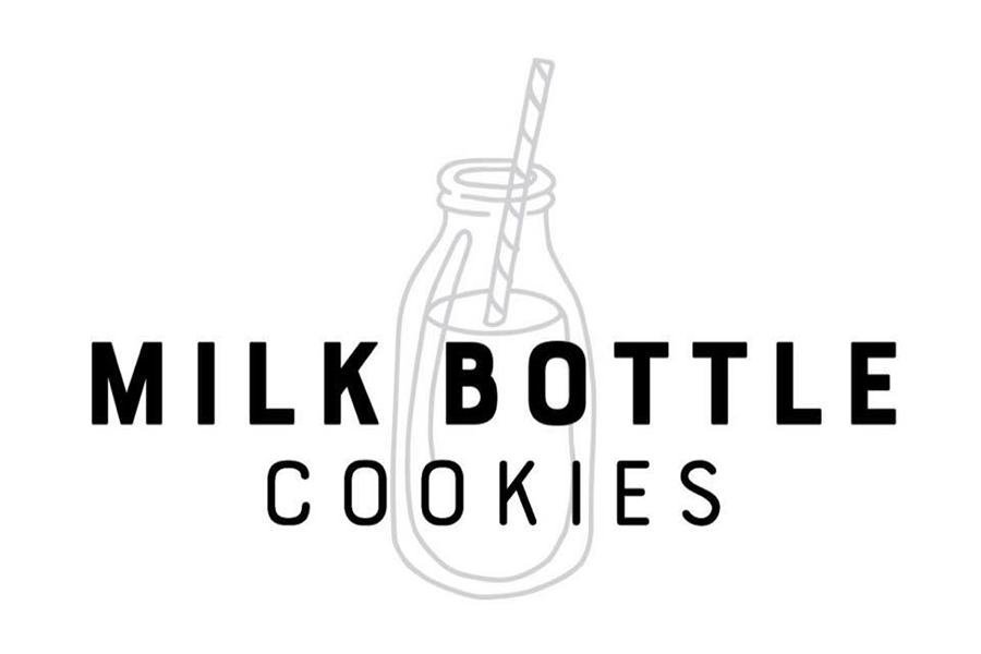 A logo featuring a line-art milk bottle with a straw and the text Milk Bottle Cookies in McLennan County, Texas.