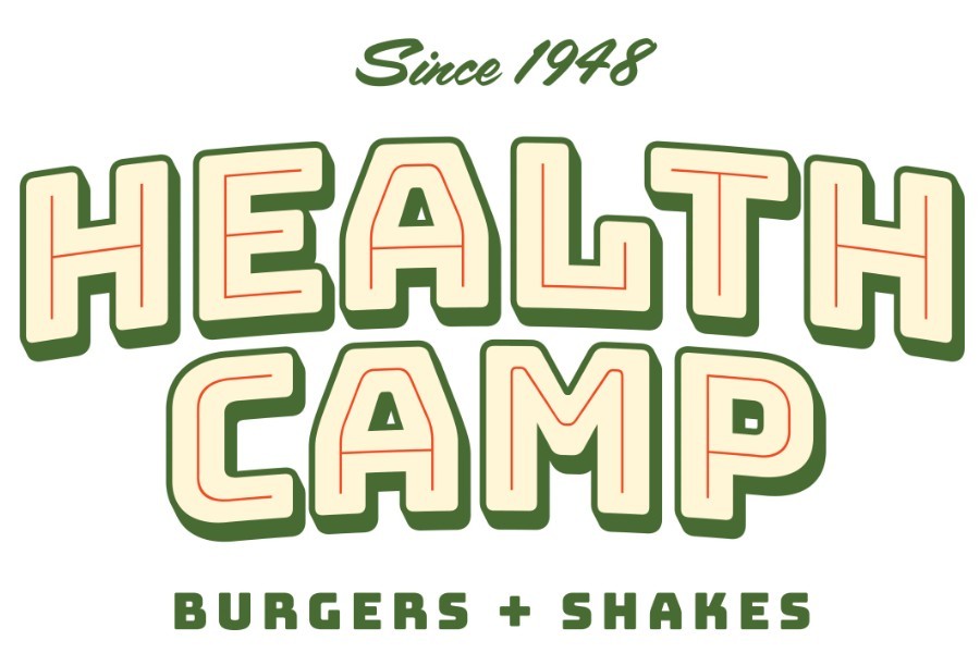 The logo for Health Camp, a restaurant serving burgers and shakes since 1948 in McLennan County, Texas.