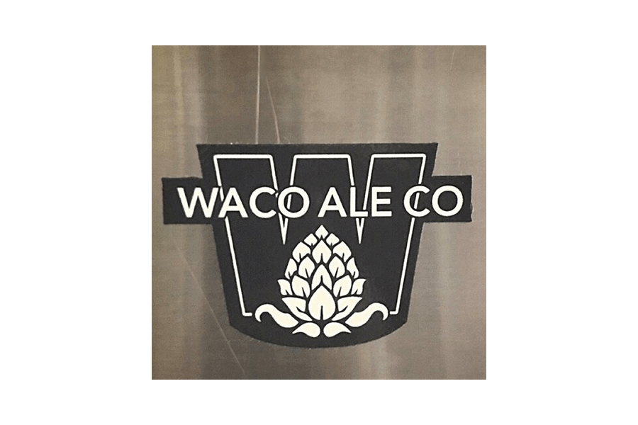 The logo for Waco Ale Co featuring a stylized letter W and a hop cone in McLennan County, Texas.