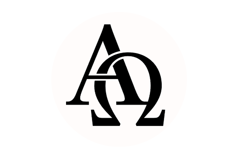 A black logo featuring the Greek letters Alpha and Omega intertwined in McLennan County, Texas.