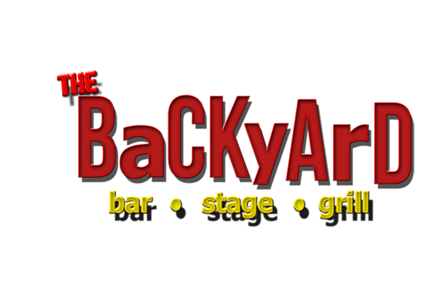 A logo for The Backyard featuring bar, stage, and grill text in McLennan County, Texas.