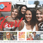 A travel advertisement featuring a group of women taking a selfie in Waco, Texas in McLennan County, Texas.