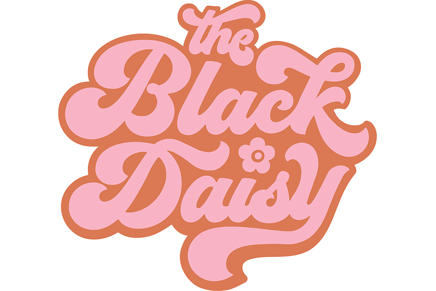 A retro-style logo reading The Black Daisy in pink letters with a flower icon in McLennan County, Texas.
