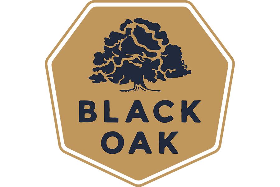 A logo featuring a dark blue tree icon above the text Black Oak in McLennan County, Texas.