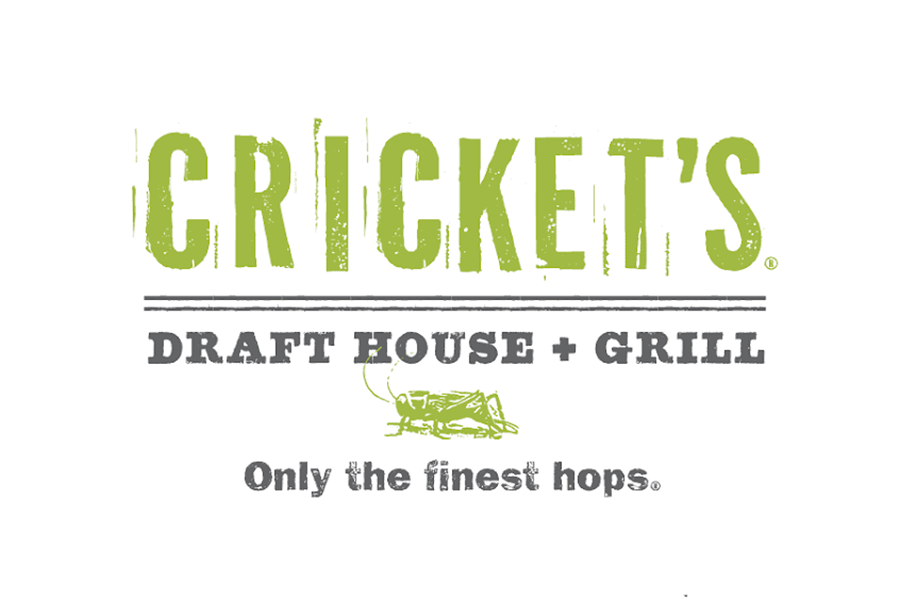 The logo for Cricket's Draft House + Grill featuring a cricket illustration in McLennan County, Texas.