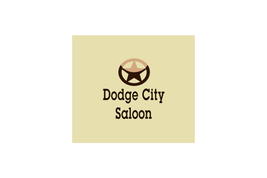 A logo for Dodge City Saloon featuring a sheriff star icon in McLennan County, Texas.