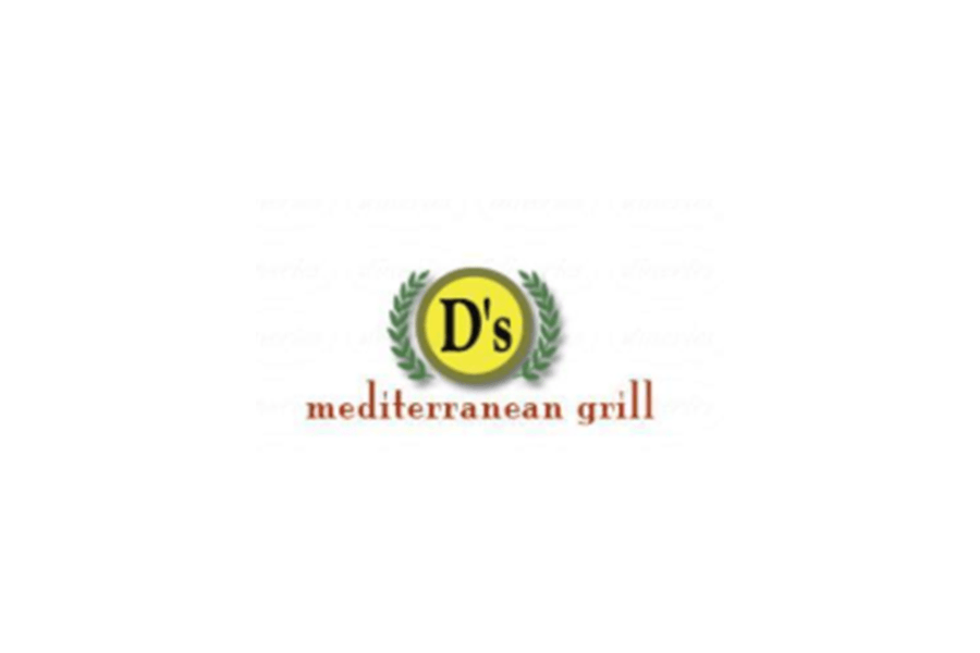The logo for D's Mediterranean Grill featuring a yellow circle with green laurel leaves in McLennan County, Texas.