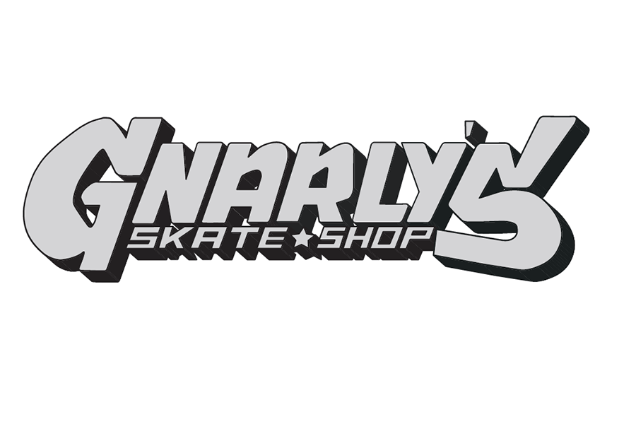 The logo for Gnarly's Skate Shop in bold, stylized grey lettering in McLennan County, Texas.