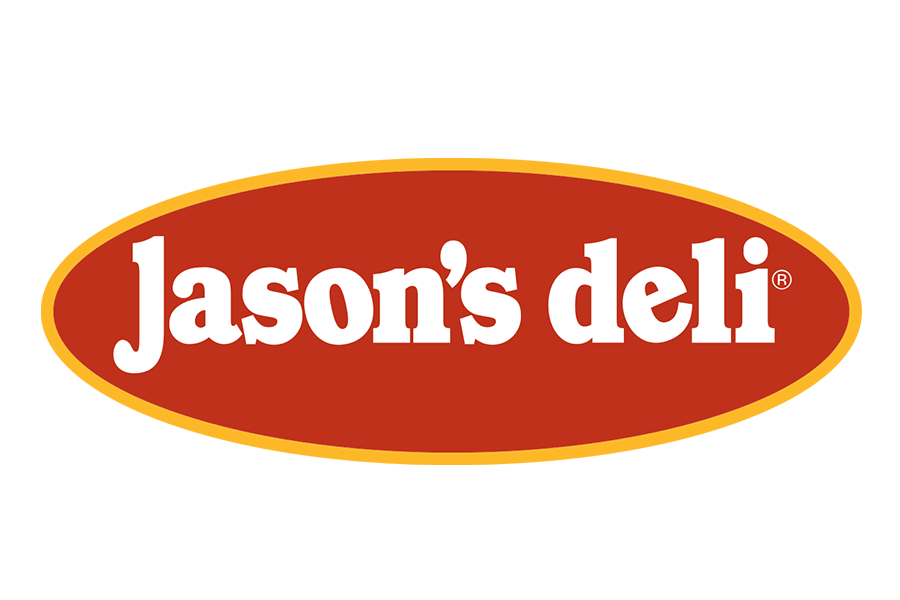The red oval logo for Jason's Deli with white text and a yellow border in McLennan County, Texas.