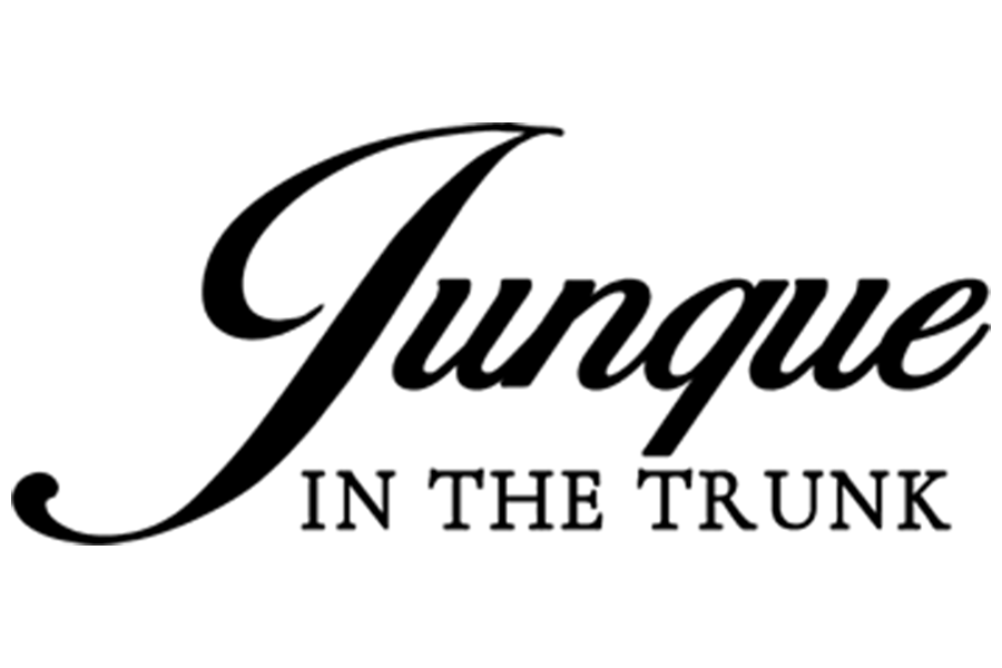A logo featuring the text Junque in the Trunk in black script and serif fonts in McLennan County, Texas.