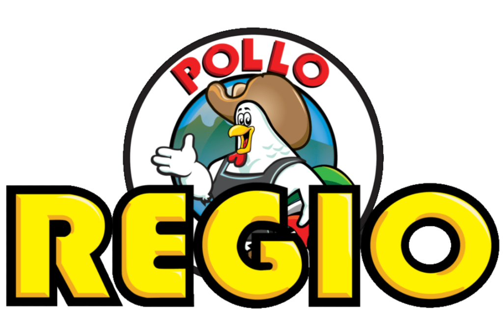 The logo for Pollo Regio featuring a cartoon chicken wearing a cowboy hat in McLennan County, Texas.
