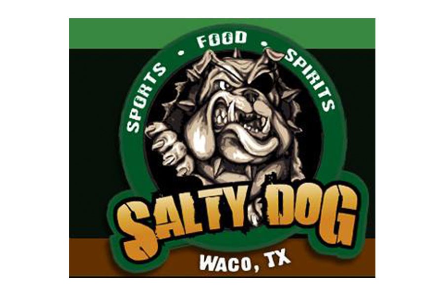 A logo for Salty Dog in Waco, Texas, featuring an aggressive bulldog illustration in McLennan County, Texas.
