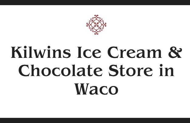 A sign for Kilwins Ice Cream and Chocolate store in Waco in McLennan County, Texas.