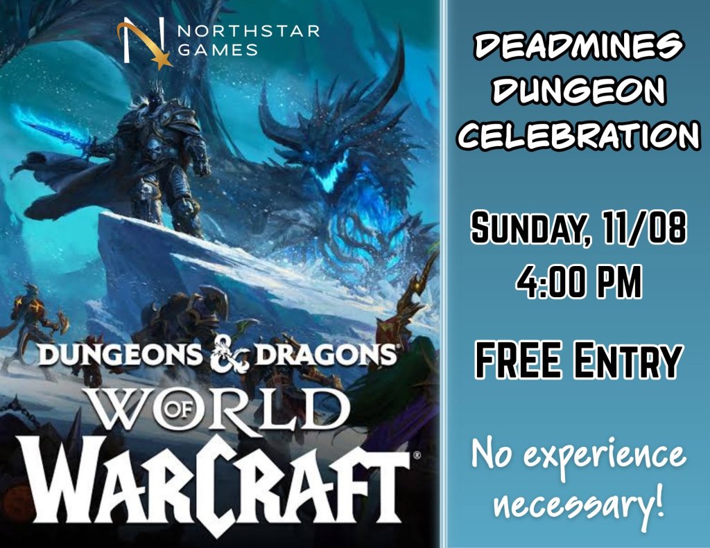 A promotional flyer for a Dungeons and Dragons World of Warcraft event in McLennan County, Texas.