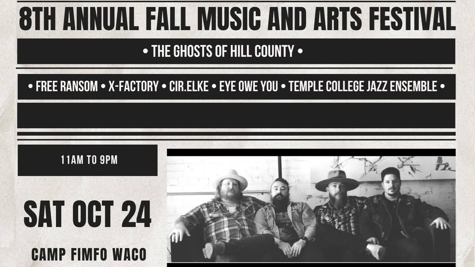 A poster for the 8th Annual Fall Music and Arts Festival in Waco in McLennan County, Texas.