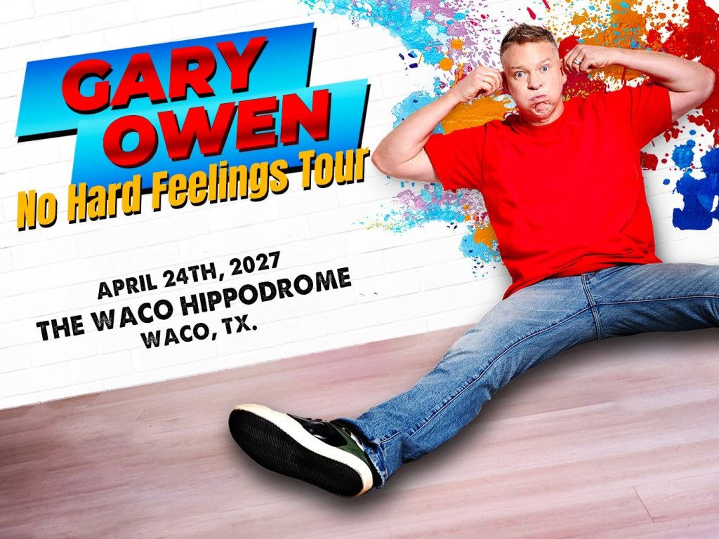 A promotional poster for comedian Gary Owen's No Hard Feelings Tour in McLennan County, Texas.
